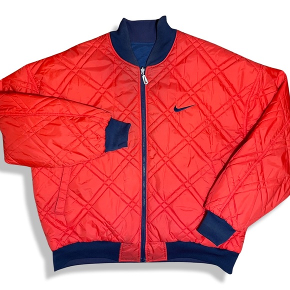 Vintage 90s Nike Reversible Bomber Jacket SIZE:XL - Picture 2 of 5